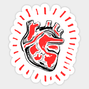 Human heart ink hand drawn illustration Sticker